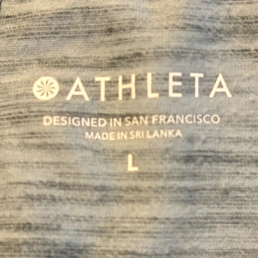 ATHLETA Women’s Essence Flow Spacedye Dolman Top Glacial Blue Anthracite Gray L - Picture 6 of 6